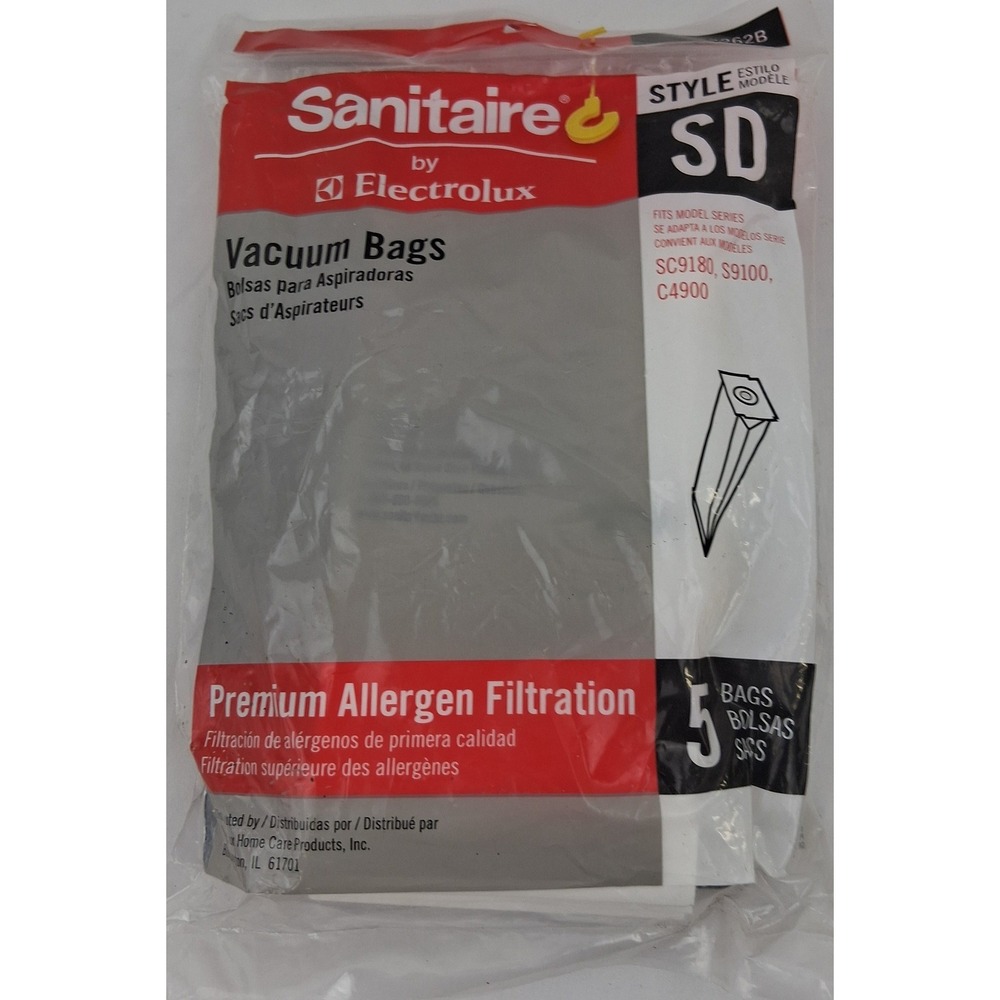 Sanitaire by Electrolux Style SD Vacuum Bags 5pk 63262B SC9180‎ S9100 C4900 NEW